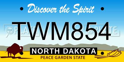 TWM854 North Dakota License Plate