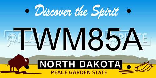 TWM85A North Dakota License Plate