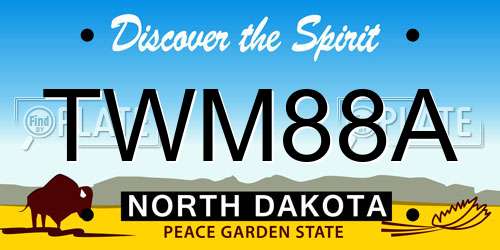 TWM88A North Dakota License Plate