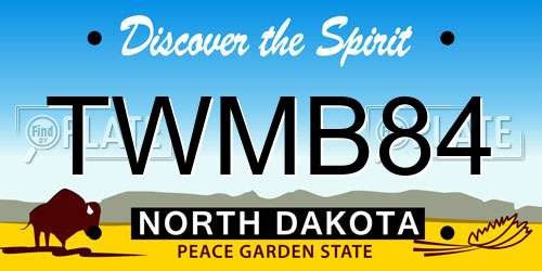 TWMB84 North Dakota License Plate
