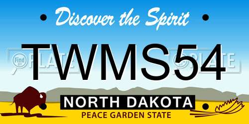 TWMS54 North Dakota License Plate