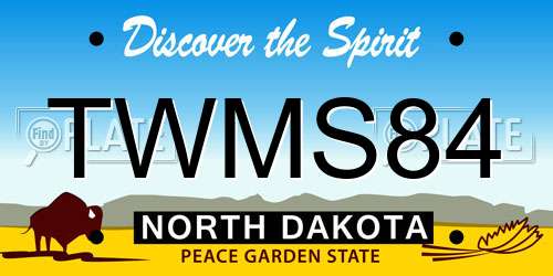 TWMS84 North Dakota License Plate