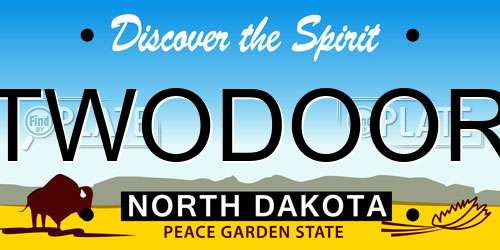 TWODOOR North Dakota License Plate