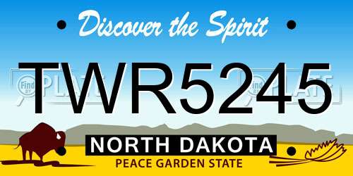 TWR5245 North Dakota License Plate