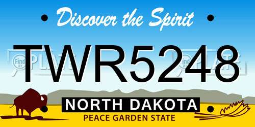 TWR5248 North Dakota License Plate