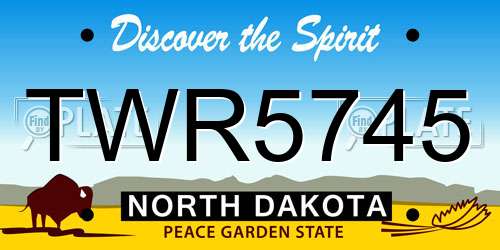 TWR5745 North Dakota License Plate