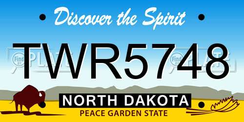 TWR5748 North Dakota License Plate