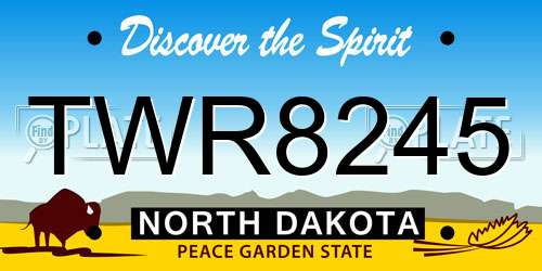 TWR8245 North Dakota License Plate