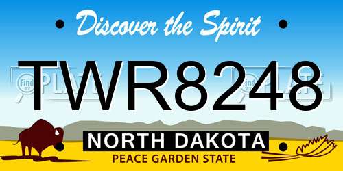 TWR8248 North Dakota License Plate