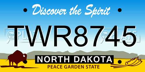 TWR8745 North Dakota License Plate