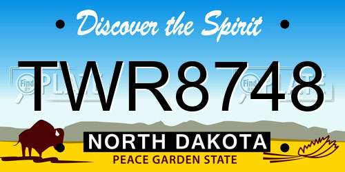 TWR8748 North Dakota License Plate