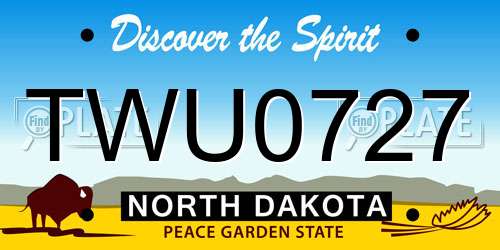 TWU0727 North Dakota License Plate