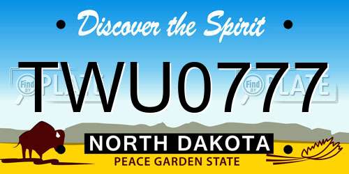 TWU0777 North Dakota License Plate