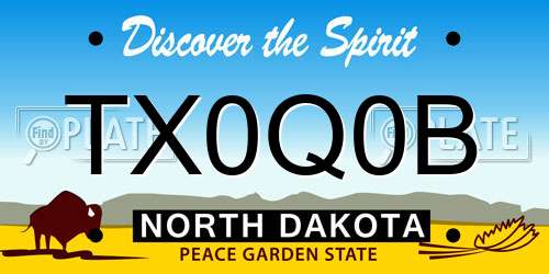 TX0Q0B North Dakota License Plate