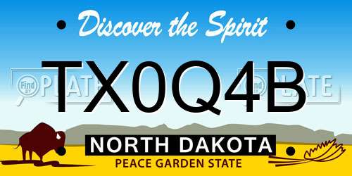 TX0Q4B North Dakota License Plate