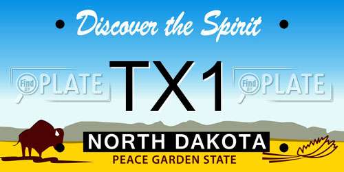TX1 North Dakota License Plate