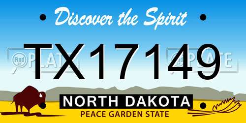 TX17149 North Dakota License Plate