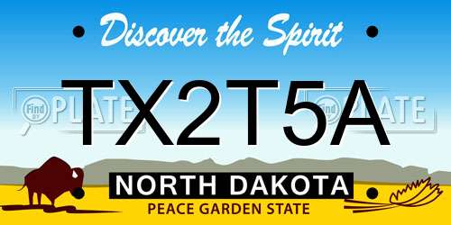 TX2T5A North Dakota License Plate