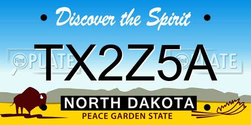 TX2Z5A North Dakota License Plate