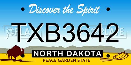 TXB3642 North Dakota License Plate