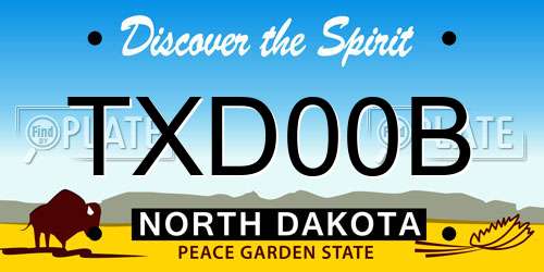 TXD00B North Dakota License Plate