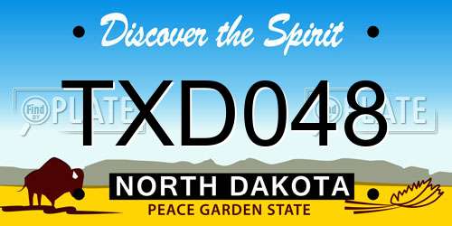 TXD048 North Dakota License Plate