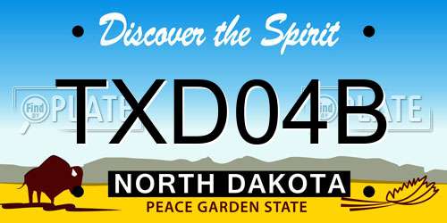 TXD04B North Dakota License Plate