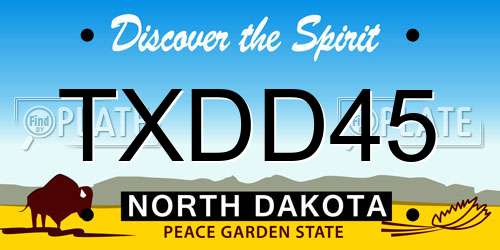 TXDD45 North Dakota License Plate