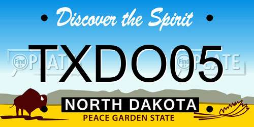 TXDO05 North Dakota License Plate