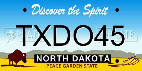 TXDO45 North Dakota License Plate