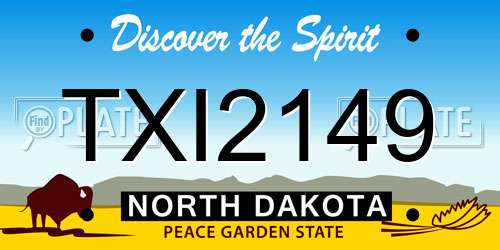 TXI2149 North Dakota License Plate