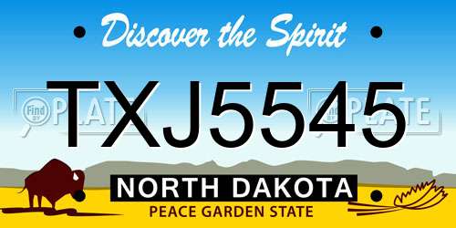 TXJ5545 North Dakota License Plate