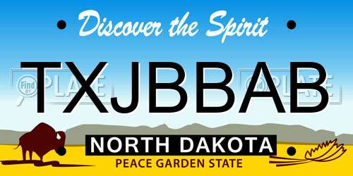 TXJBBAB North Dakota License Plate