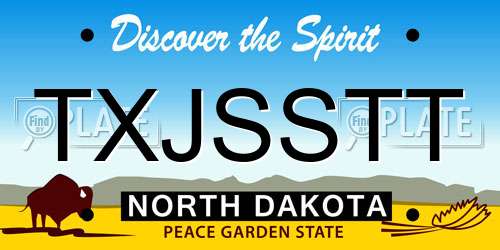 TXJSSTT North Dakota License Plate