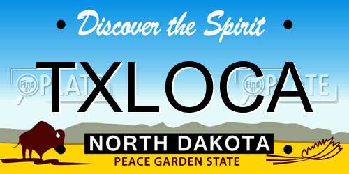 TXLOCA North Dakota License Plate