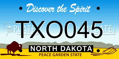 TXO045 North Dakota License Plate
