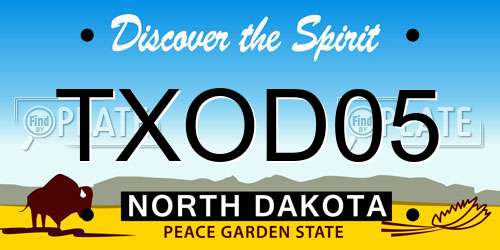 TXOD05 North Dakota License Plate