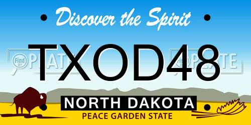 TXOD48 North Dakota License Plate