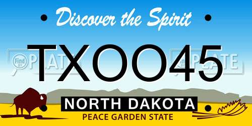 TXOO45 North Dakota License Plate