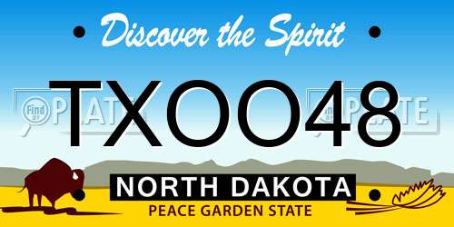 TXOO48 North Dakota License Plate