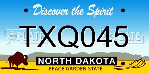 TXQ045 North Dakota License Plate