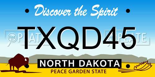 TXQD45 North Dakota License Plate