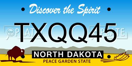 TXQQ45 North Dakota License Plate
