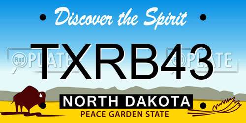 TXRB43 North Dakota License Plate