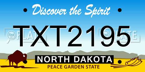 TXT2195 North Dakota License Plate