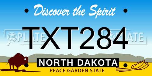 TXT284 North Dakota License Plate