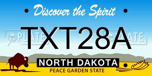 TXT28A North Dakota License Plate