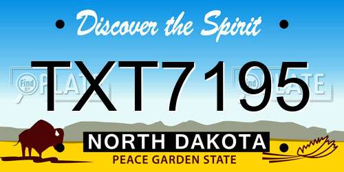 TXT7195 North Dakota License Plate