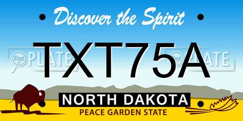 TXT75A North Dakota License Plate