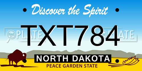 TXT784 North Dakota License Plate